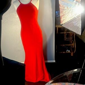 maxi dress red. Zipper on the back size 8 by Calvin Klein